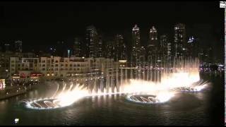 The Dubai Fountain, Downtown Dubai performs Flying Drum
