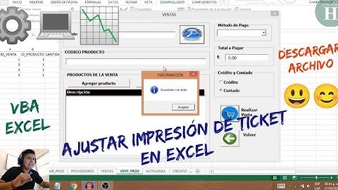 Configurar Punto de Venta para Imprimir Ticket en Excel - VBA