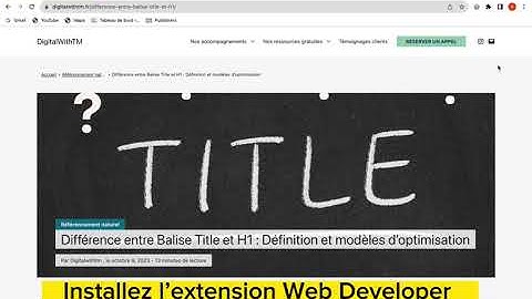 Comment trouver la balise title et le titre h1 sur une page ?
