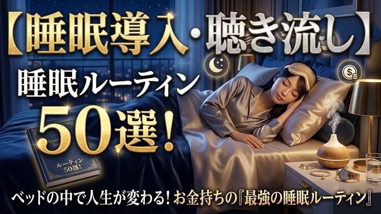 【睡眠導入・聴き流し】ベッドの中で人生が変わる！お金持ちの「最強の睡眠習慣」50選！
