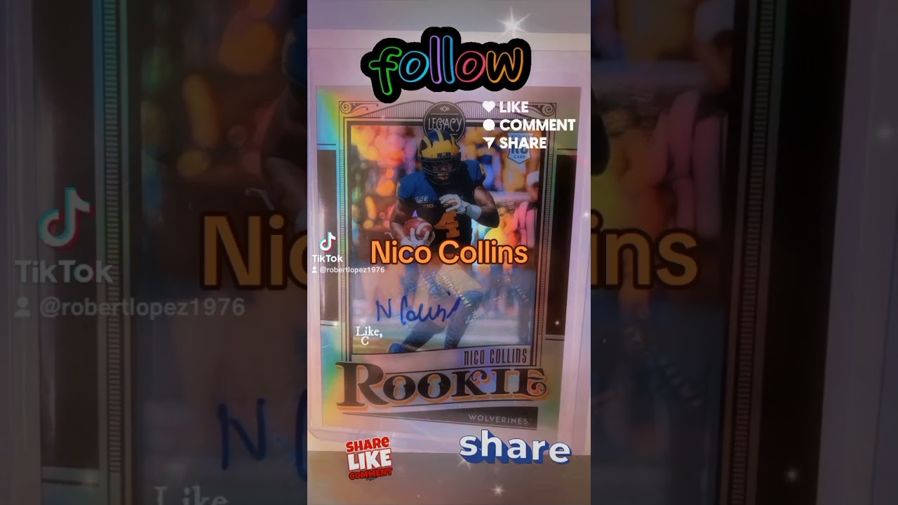 Puffinstein's Premium Panini Legacy 2021 Rookie Penmanship Nico Collins Autograph 