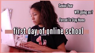 my first day of online school..... we all know why