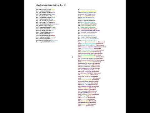 Algoheptacontapentathlon Day 41 (Algicosathlon Season 4)