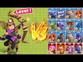 *Level 1* Archer Queen vs All Max Troops | Clash of Clans