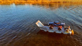 I used my LEGO Technic landing craft to carry my 41999 crawler across the sea!