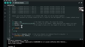 DuinoKit IoT 1.2 Scrolling LEDs for() loop function