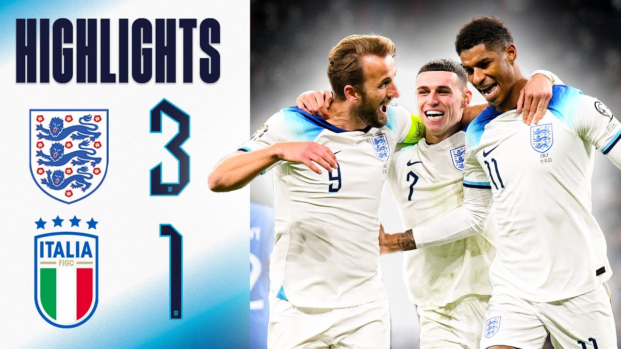 England 3 1 Italy  Kane  Rashford Send England EURO 2024 Bound  Highlights