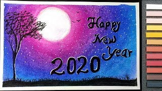 Learn Soft Pastels Drawings | New year Drawing | Happy New Year 2020 screenshot 4