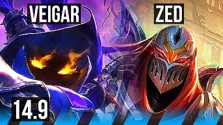 VEIGAR vs ZED (MID) | 8/1/9, Dominating | EUW Diamond | 14.9