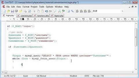 PHP Tutorials   Remember me  style Login System using Cookies and Sessions Part 3