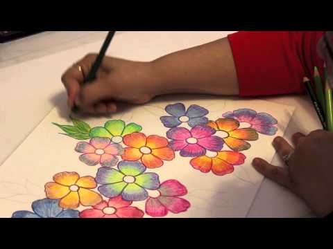 Gradient Flowers - Color Pencil Tutorial - YouTube