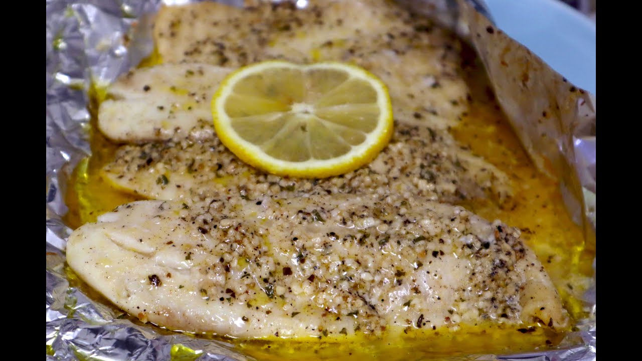 Baked Tilapia with Lemon Butter Sauce - YouTube