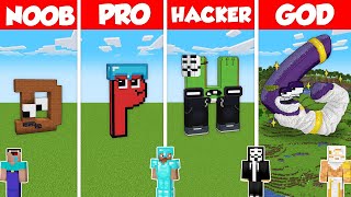 ALPHABET LORE STATUE BUILD CHALLENGE - Minecraft Battle: NOOB vs PRO vs HACKER vs GOD \/ Animation