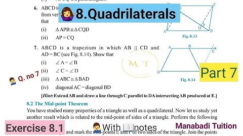 9th class maths| Chapter 8🙋|Quadrilaterals| 💁‍♂️Exercise 8.1 |Q no 7 |part 7|Cbse|ncert|with notes|