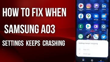 How to Fix? |Samsung A03 Unable to open Settings | Settings app not opening in Samsung A03 core.