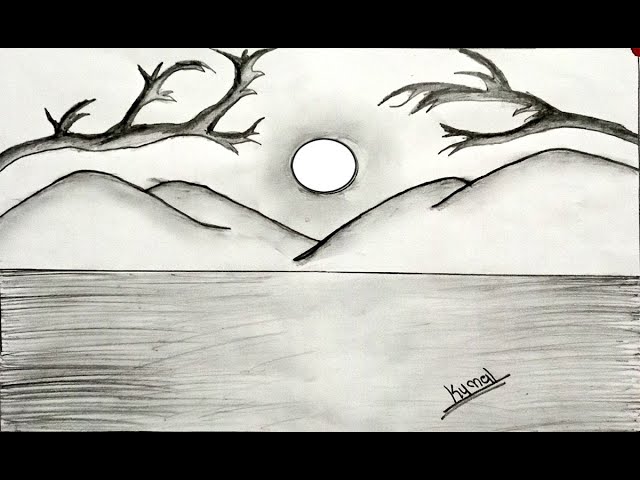 How to draw easy and simple landscape | pencil sketch | scenery - YouTube |  Landscape pencil drawings, Drawing scenery, Landscape drawing easy