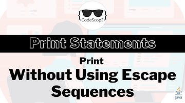 How to print without using Escape Sequences | Java | Print Statements | Question 3