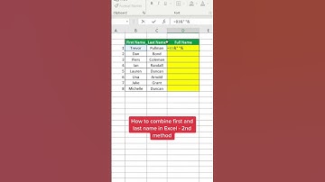 How to combine first and last name in Excel - 2nd method! #excel