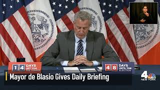 NYC Mayor De Blasio Holds Daily Briefing