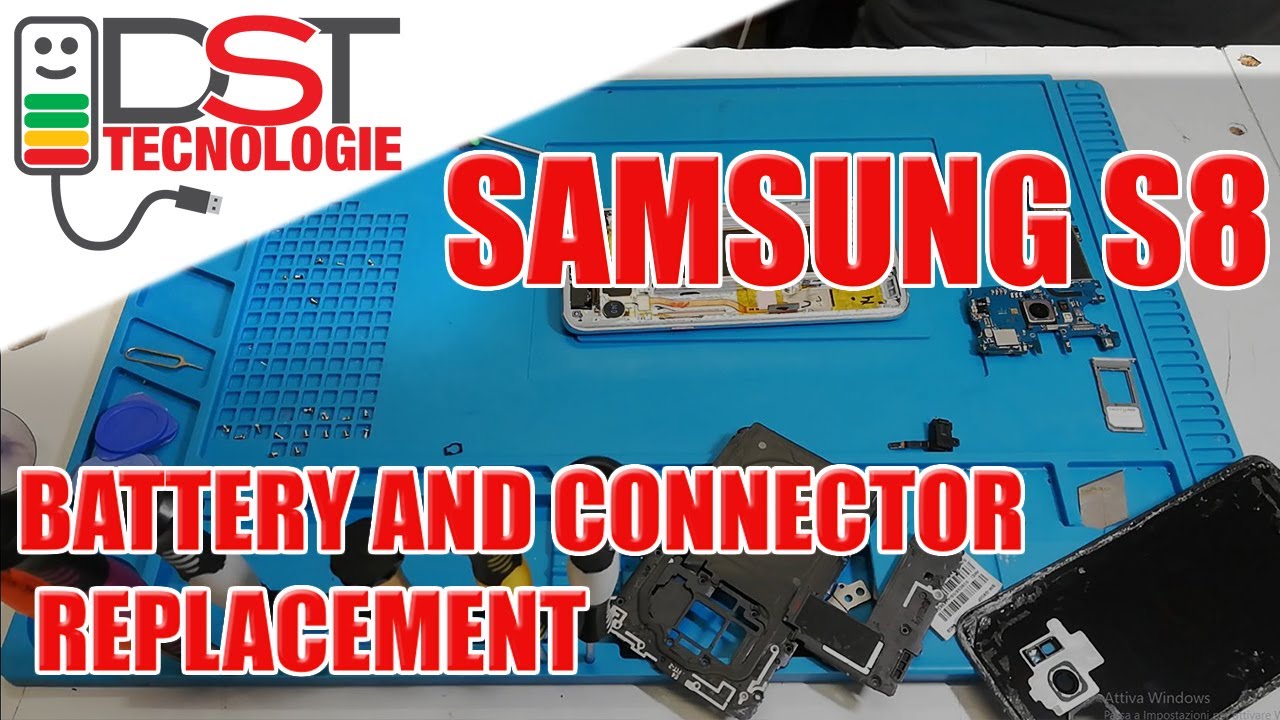 Connector and battery replacement Samsung Galaxy S8 - YouTube