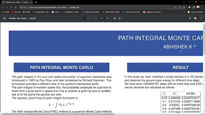 PIMC(Path Integral Monte Carlo) Abhishek