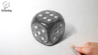 [소묘 기초] 주사위 연필 그림그리기 / 나무 질감 정물표현 정밀묘사 드로잉 / Pencil Drawing Objects / How to Draw Wood Texture-Dice