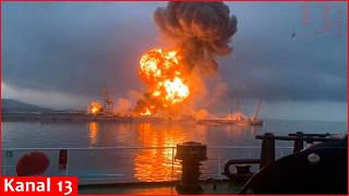Video of Ukrainian drone attack on Russian frigate and missile ship at Novorossiysk naval base