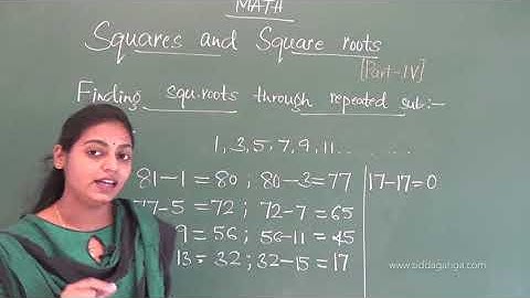 CBSE VIII - STATE 8 - MATHEMATICS -  SQUARES AND SQUARE ROOTS - PART 4