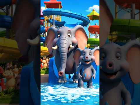 Jungle animals enjoying themselves at a water park #usa shorts #viralshorts #Ussashortshubb