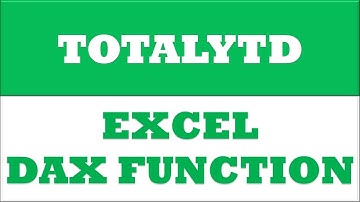 TOTALYTD powerpivot function | excel dax functions