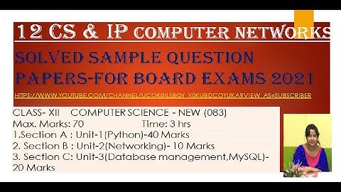 COMPUTER NETWORKS BOARD QUESTIONS SOLVED CLASS 12 COMPUTER SCIENCE & INFORMATICS PRACTICES CBSE QP
