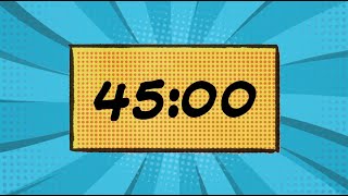 45 Minute Comic Book Style Countdown Timer, Super Hero Music 🎵