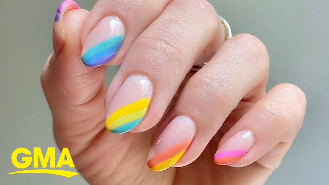 These candy color rainbow nails are perfect for pride | GMA Digital -  YouTube