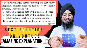 NEET1997| a positively charged particle moving due east enters a region of uniform magnetic field