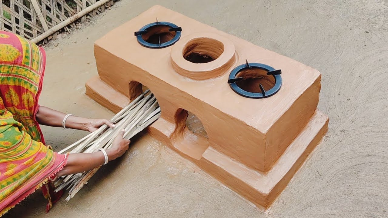 How to make Multiple 3in2 Outdoor kitchen । Primitive Technology Clay Stove। Mitti ka Chulha 