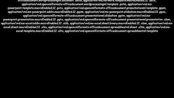 Microsoft Office 2007 file type, Mime types and identifying characters