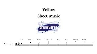 Yellow by Coldplay - Drum Score (Request #61)