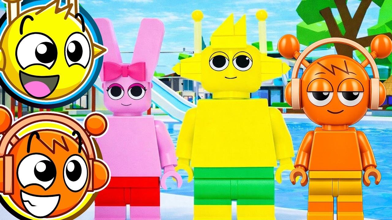 FESTA NA PISCINA dos SPRUNKI LEGO!