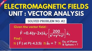 ELECTROMAGNETIC FIELDS | VECTOR ANALYSIS SOLVED PROBLEM 2 @TIKLESACADEMYOFMATHS