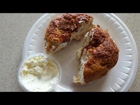 Panera Bread Cinnamon Crunch Bagel with Cream Cheese