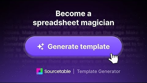 Sourcetable  — AI Template Generator