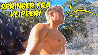 SPRINGER FRA KLIPPER OG BADER I VANDFALD PÅ HAWAII!