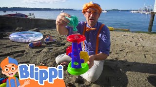 Blippi Builds Sandcastles & Goes Kayaking at the Beach! | Educational Videos for Kids