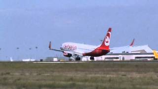 Landing Boeing 737- 86J Air Berlin D-ABKS at Lisbon Portugal