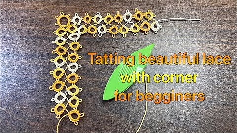 Tatting beautiful lace pattern with corner ❤️shuttle tatting tutorial for beginners.
