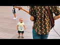 Kid Reacts to SpongeBob Song with Street Performer