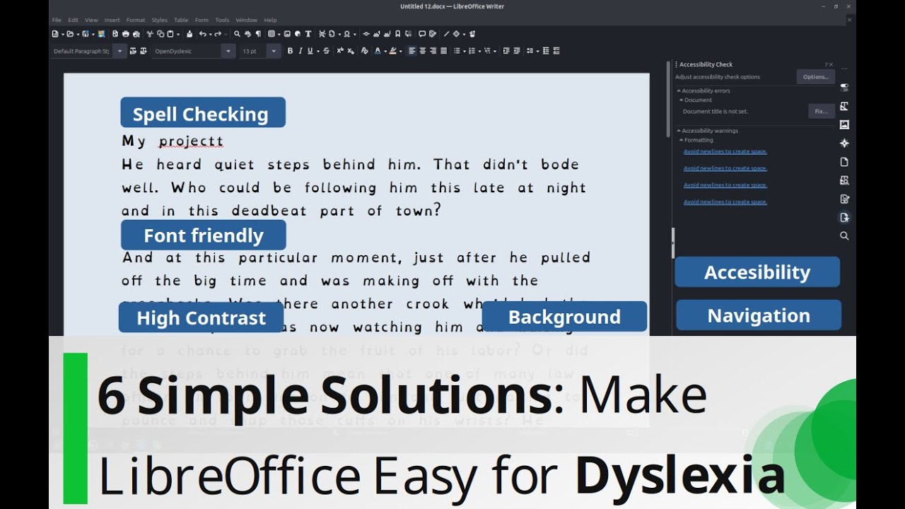 6 простых решений: сделайте LibreOffice простым для людей с дислексией
