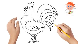 How to draw a rooster #3 | Easy drawings