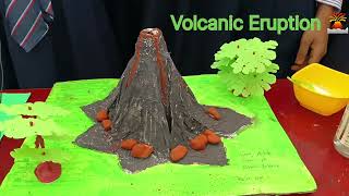 Volcanic eruption 🌋 #indomoonpublicschool #englishmediumschool #karari #scienceproject