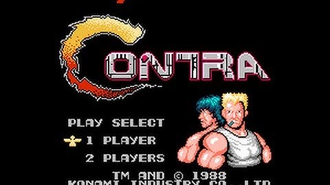 Contra Opening Title Screen Intro Nintendo NES
